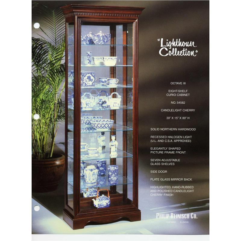 54582 Philip Reinisch Company Cherry Octave Iii Curio Cabinet